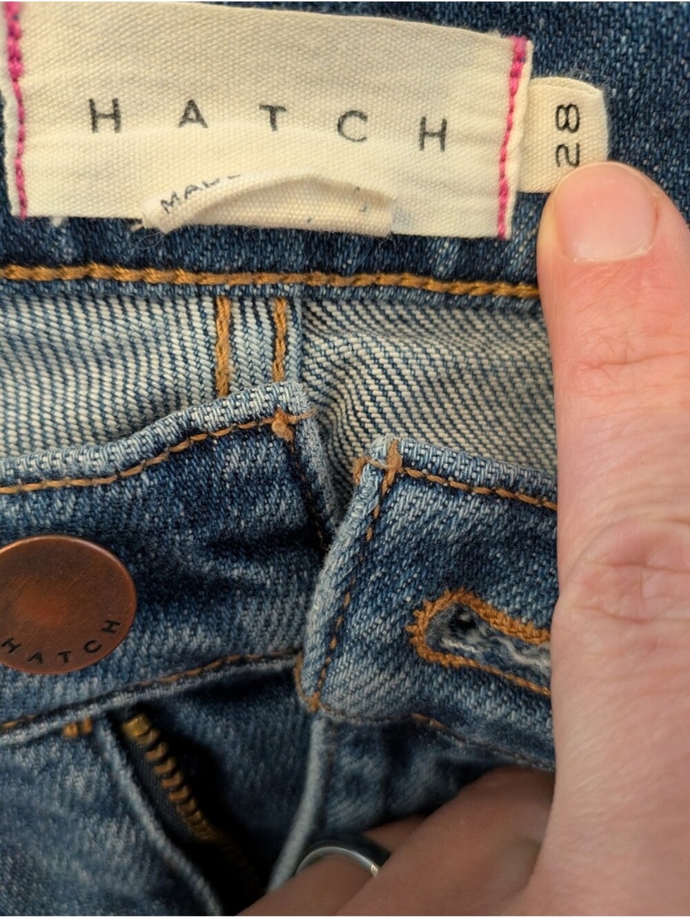 Hatch Medium Blue Cropped Straight Maternity Jeans - Picture 9 of 9